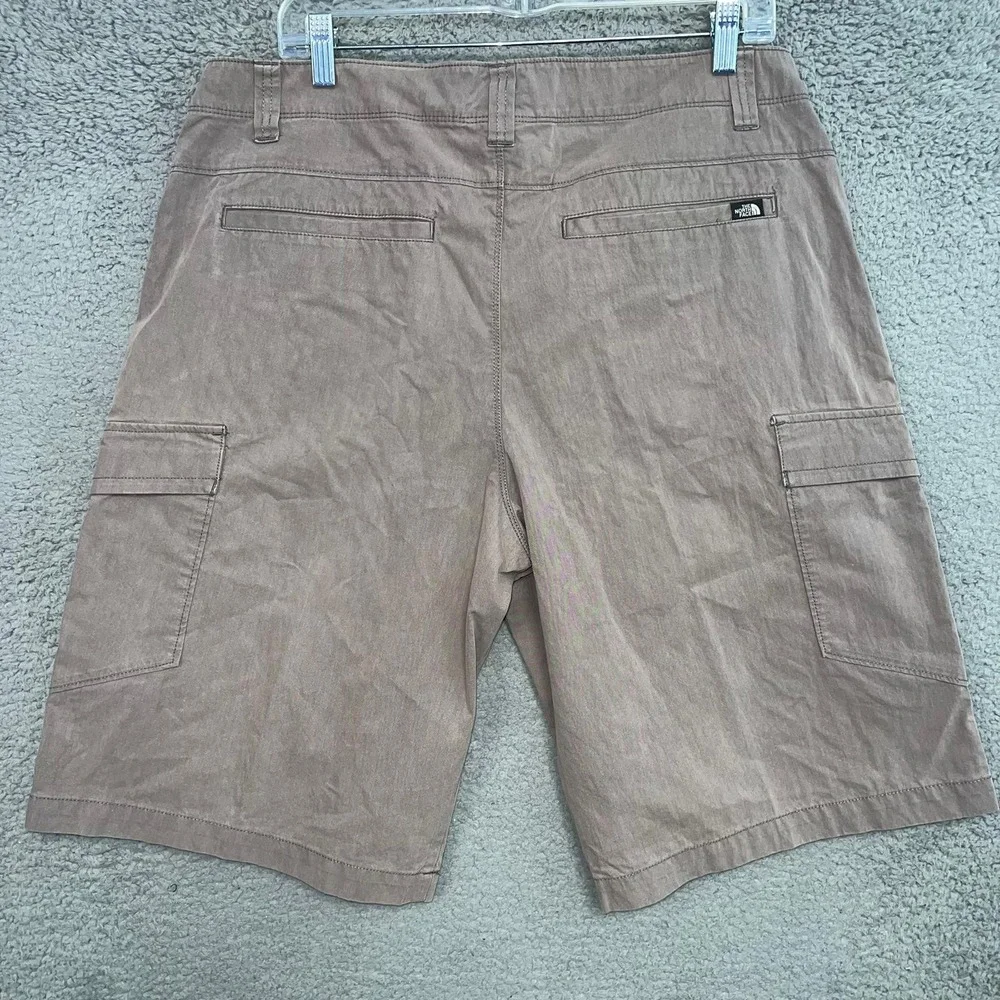 The North Face Cargo Shorts Men's Size 34 x 12 Brown Nylon Blend Utility Pockets